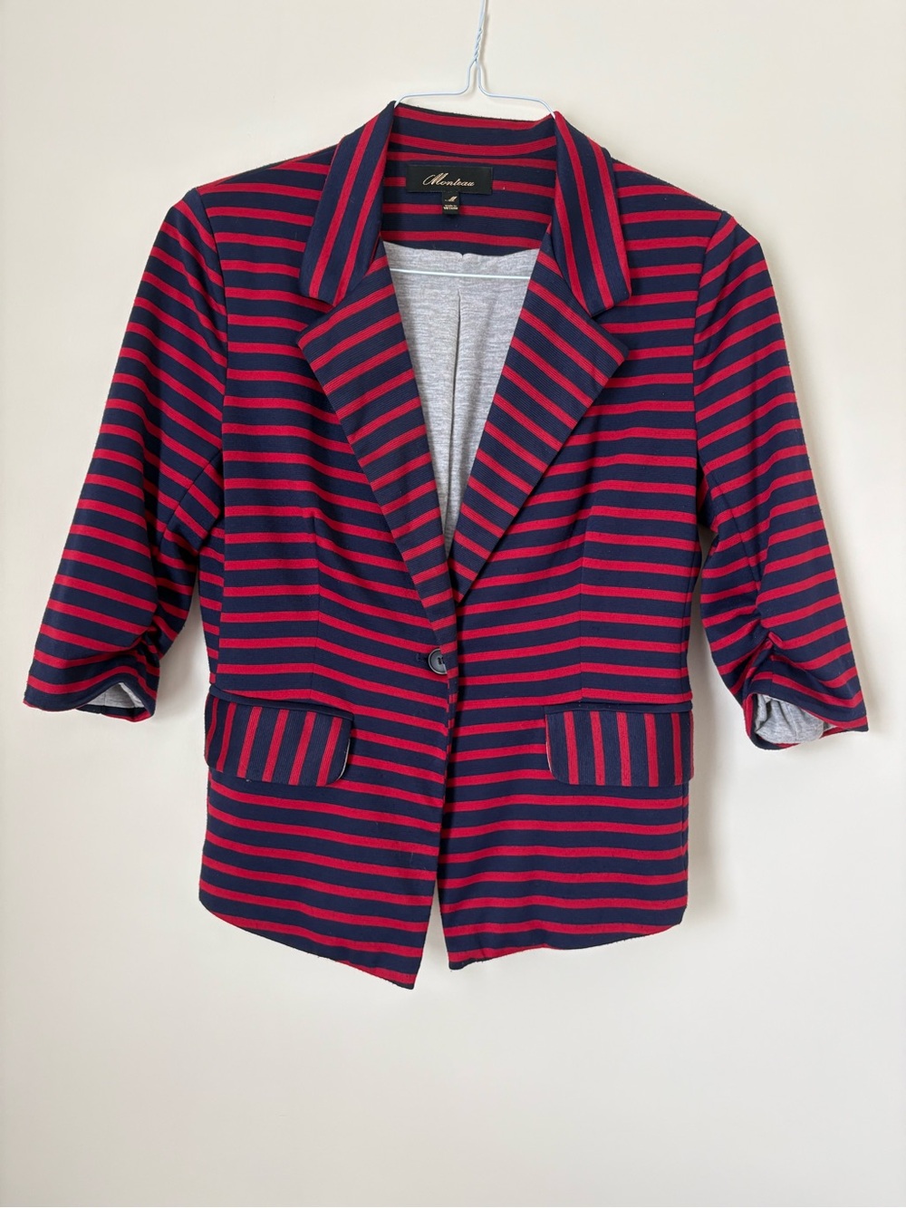 Madison Navy & Red Striped Women's Blazer